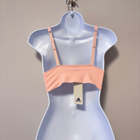 Adidas Women's Small Light Pink Longline Plunge Light Support Sports Bra NWT - Picture 6 of 9